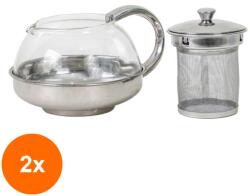 Z-tools Set 2 x Ceainic din Sticla cu Strecuratoare, Capacitate 600 ml (LIZ-2xZLN-1531)