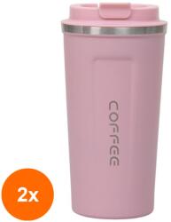 Zilan Set 2 x Termos cu Interior din Inox, Capacitate 500 ml, Roz (LIZ-2xZLN-ZTS8441)