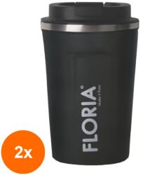 Zilan Set 2 x Termos Cafea, Capacitate 380 ml, Interior din Inox, Gri (LIZ-2xZLN-ZLN9970)