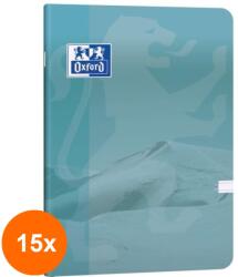 OXFORD Set 15 x Caiet Oxford A4 Dictando, 80 File, Hartie Optik 80g/mp, Coperta Plastifiata Flexibila, Margini Liniate, Model Teenager (REH-15xHRZ-400200295)