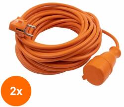 Berger Set 2 x Prelungitor din Cauciuc, 3 x 1.5 mmp, cu Cupla si Stecher, 15 m, Z-tools (LIZ-2xZLN-EXT5656)