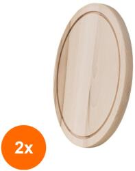 Zilan Set 2 x Tocator de Bucatarie Rotund, din Lemn de Fag, Diametru 29 cm (LIZ-2xZLN-1082) Tocator