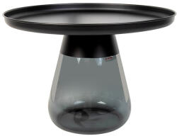 KARE Design Bottiglia Smoke 60 Acél-Üveg Dohányzóasztal Fekete
