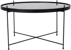 House Nordic Fekete Kerek Üveg Kisasztal 70 cm