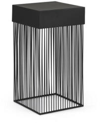 Bizzotto YASLINE Fém Dohányzóasztal Fekete Vonalgeometriás