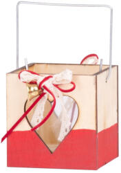 MagicHome Woodeco karácsonyi dekoráció, lámpás pohárral, 8 x 8 cm (TC8090127)