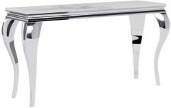 Signal Prince C Calacatta Kerámia Konzolasztal Króm Lábakkal Fehér 120cm