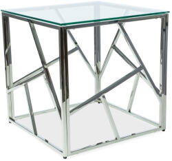 Signal Escada B Geometrikus Króm Dohányzóasztal Edzett Üveg Átlátszó