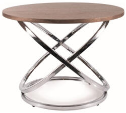 Signal Eos D Kerek Diófa Dohányzóasztal Króm Vázzal