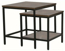 Signal Wendy B Rusztikus Laminált Dohányzóasztal Szett Barna-Fekete