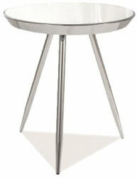 Signal Bora Kerek Tükrös Dohányzóasztal Króm Üveglappal