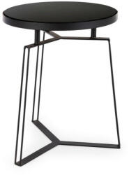 Bizzotto Zaira Modern Fém Dohányzóasztal Fekete Üveglappal