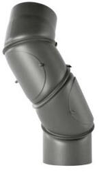  Füstcső 150 könyök 2 tisztító fedéllel (038210)