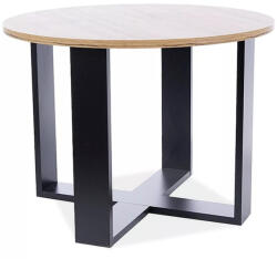 Signal Egoa Modern Kerek Dohányzóasztal Laminált Tölgy-Fekete