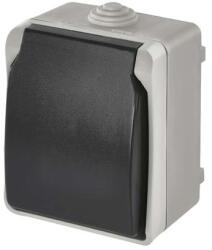 EMOS falon kívüli 2P+F dugalj szürke-fekete IP54 A1396 (A1396)