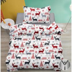  Pamut ágyneműhuzat MERRY CHRISTMAS DEER fehér Ágyneműhuzat mérete: 70 x 90 cm | 140 x 200 cm