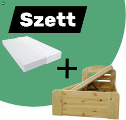 Etsberger Anikó fenyő ágyneműtartós ágy jobb OLDALRA nyílós 90x200 + Max matrac 90