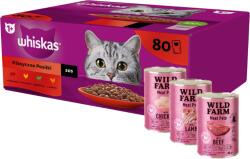 Whiskas WHISKAS Adult tasak 80 x 85g Classic Meals - nedves eledel felnőtt macskáknak, mártással (marhahús, csirke, bárány, baromfi) + WILD FARM Pate 3x400g MIX