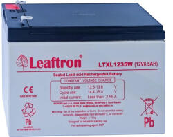 Leaftron 12V 8, 5Ah LTXL1235W F2 Highrate / Longlife zárt ólomsavas zselés akkumulátor (Leaftron-LTXL1235W)
