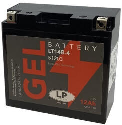 Landport GEL LT14B-4 12V 12Ah 180A YT14B-4 bal+ gondozásmentes AGM (zselés) motor akkumulátor (Landport-51203-LT14B-4)