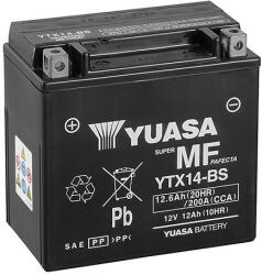 YUASA YTX14-BS 12V 12Ah bal+ száraz motor akkumulátor (Yuasa-YTX14-BS)