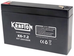 KRAFTON 6V 7, 2Ah K6-7.2 zárt ólomsavas zselés akkumulátor (Krafton-K6-7-2)