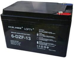 Lofty CHILWEE 12V 13Ah 6-DZM-12 LOFTY 6-DZF-12 csavaros ciklikus elektromos kerékpár akkumulátor (12V-13Ah-LOFTY-6DZF13-csavaros)