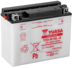 YUASA Y50-N18L-A 12V 20Ah sav nélküli száraz motor akkumulátor (YUASA-Y50-N18L-A)