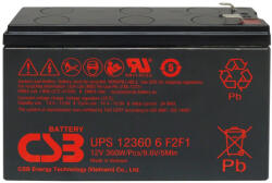 CSB-Battery 12V 7, 1Ah UPS123606 F2F1 360W Highrate zárt ólomsavas zselés akkumulátor (CSB-UPS123606-F2F1)