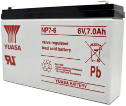 YUASA 6V 7Ah NP7-6 zárt ólomsavas zselés akkumulátor (YUASA-NP7-6)