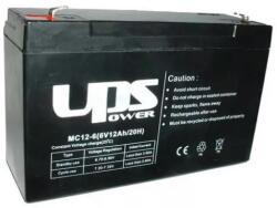 UPS Power 6V 12Ah MC12-6 zárt ólomsavas zselés akkumulátor (UPS-Power-MC12-6)