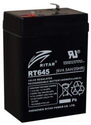 Ritar 6V 4, 5Ah RT645 zárt ólomsavas zselés akkumulátor (Ritar-RT645)
