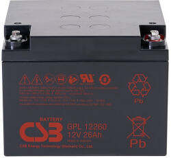 CSB-Battery 12V 26Ah GPL12260 Longlife zárt ólomsavas zselés akkumulátor (CSB-GPL-12260)