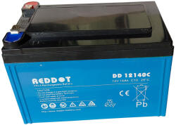 RedDot 12V 14Ah DD12140C 6-DZM-12 csúszósarus ciklikus elektromos kerékpár akkumulátor (12V-14Ah-RedDot-DD12140C)