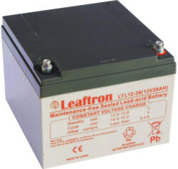 Leaftron 12V 28Ah LTL12-28 Longlife zárt ólomsavas zselés akkumulátor (Leaftron-LTL12-28)