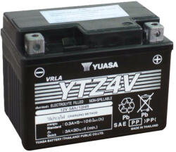 YUASA YTZ4V 12V 3Ah 64A jobb+ gondozásmentes (zselés) motor akkumulátor (YUASA-YTZ4V)