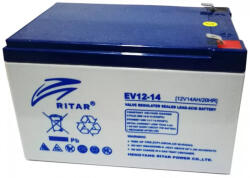Ritar 12V 14Ah EV12-14 6-DZM-12 csúszósarus ciklikus elektromos kerékpár akkumulátor (12V-14Ah-Ritar-EV12-14)