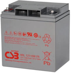 CSB-Battery 12V 27Ah HRL12110W Highrate / Longlife zárt ólomsavas zselés akkumulátor (CSB-HRL12110W)