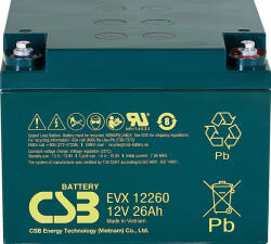 CSB-Battery EVX12260 12V 26Ah kerekesszék rokkantkocsi akkumulátor (CSB-EVX12260)