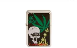 Angelo Angel Benzines öngyújtó króm - színes cannabis koponya mintás - 1 (A-245470-1)