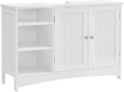 VASAGLE Fürdőszoba szekrény, mosdószekrén nyitott polccal, 90 x 30 x 60 cm, fehér (BBC410P31) - vasbutor