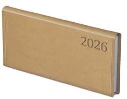 TopTimer Zsebnaptár 2026 heti fekvő TOPTIMER Traditional T030 fehér lapos bézs (26T030T-007)