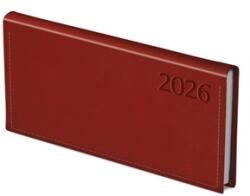 TopTimer Zsebnaptár 2026 heti fekvő TOPTIMER Traditional T030 fehér lapos bordó (26T030T-002)