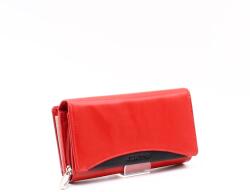 Jorita piros / fekete hátul lehajtós nagy női bőr pénztárca 210