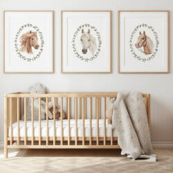 Pastelowe Love® Gyerek poszterek - ló készlet