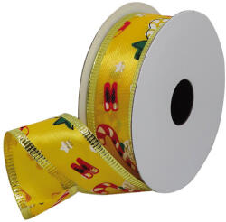 Nifty Gift Szalag dekor kar 25mmx2, 7m drótos organza kar minta (ACBX0206)