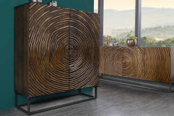Zen Circle Design magas komód Dalton II 120 cm fekete barna mangó