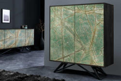 Mountain Soul Design magas komód Quillon 120 cm akác - zöldes természetes kő