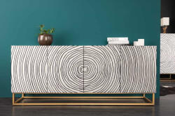Zen Circle Design komód Dalton II 180 cm fekete fehér mangó
