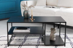 Dura Steel Design dohányzóasztal Damaris 100 cm fekete 2 polcos